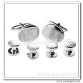Brushed Metal Oval Tuxedo Studs,Cufflinks and Studs Sets